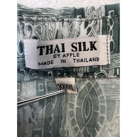 Vintage Thai Silk By Apple Men's Abstract Short Sleeve Button Up Shirt XXXXL - Picture 6 of 6